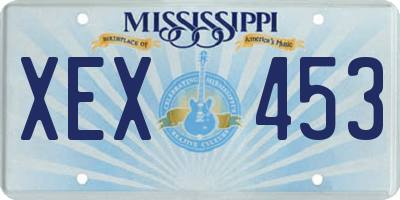 MS license plate XEX453