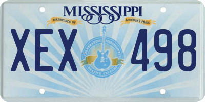 MS license plate XEX498