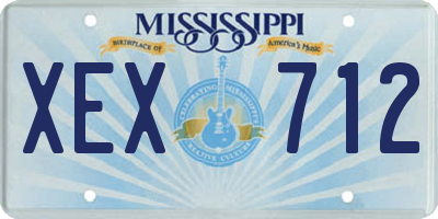 MS license plate XEX712