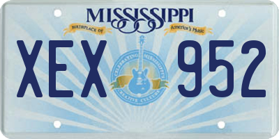 MS license plate XEX952