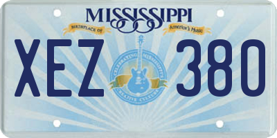 MS license plate XEZ380