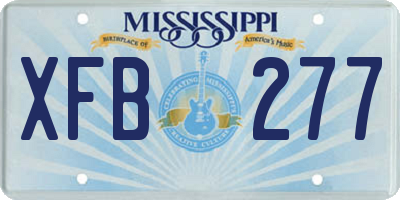 MS license plate XFB277