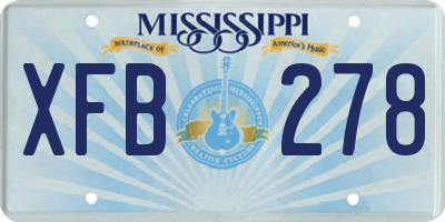 MS license plate XFB278