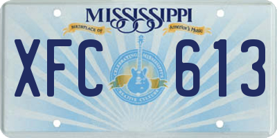 MS license plate XFC613