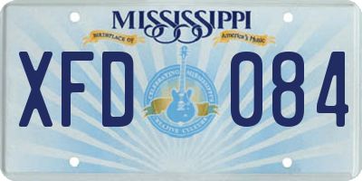MS license plate XFD084