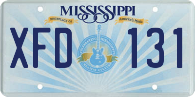 MS license plate XFD131