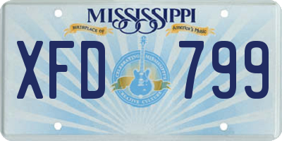 MS license plate XFD799