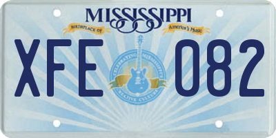 MS license plate XFE082
