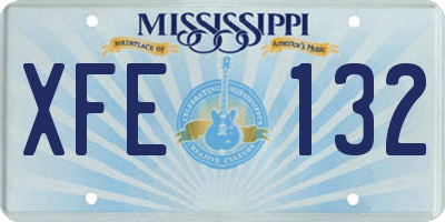 MS license plate XFE132