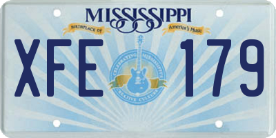 MS license plate XFE179