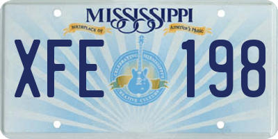 MS license plate XFE198