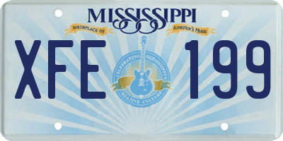 MS license plate XFE199