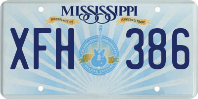 MS license plate XFH386