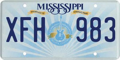 MS license plate XFH983