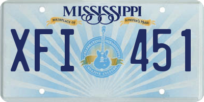 MS license plate XFI451