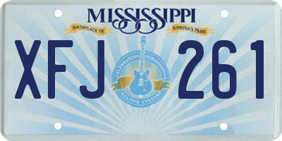 MS license plate XFJ261