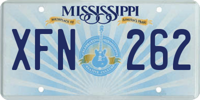 MS license plate XFN262