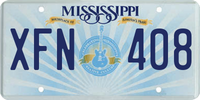 MS license plate XFN408