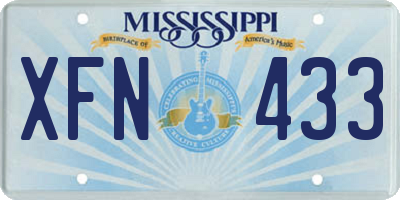 MS license plate XFN433