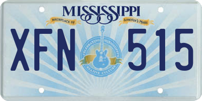 MS license plate XFN515