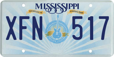 MS license plate XFN517