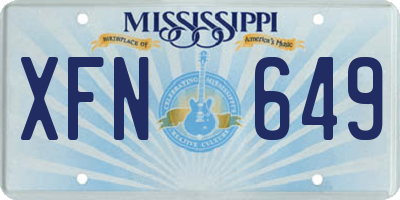 MS license plate XFN649