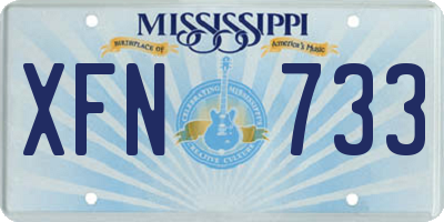 MS license plate XFN733