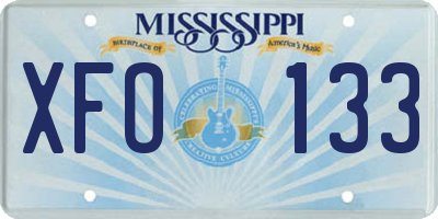 MS license plate XFO133