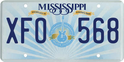MS license plate XFO568