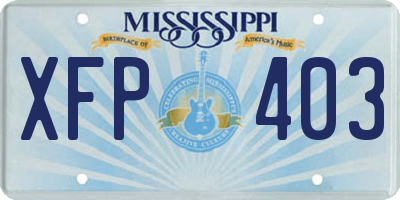 MS license plate XFP403