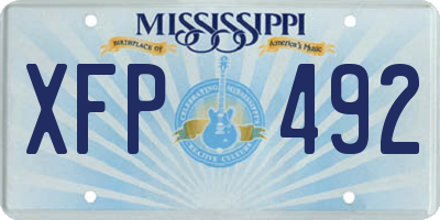 MS license plate XFP492