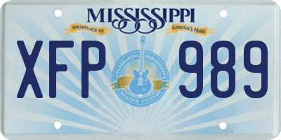 MS license plate XFP989