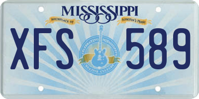 MS license plate XFS589