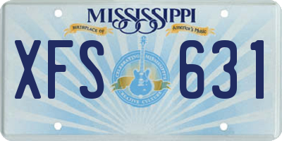 MS license plate XFS631