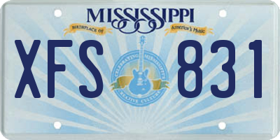 MS license plate XFS831
