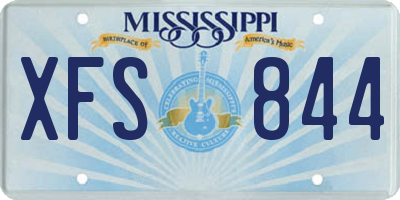 MS license plate XFS844