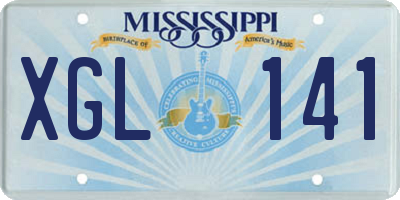 MS license plate XGL141