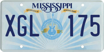 MS license plate XGL175