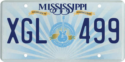 MS license plate XGL499
