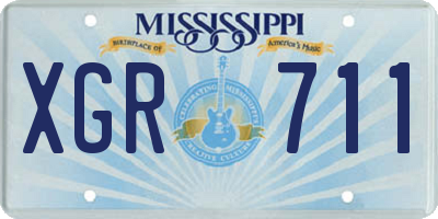 MS license plate XGR711