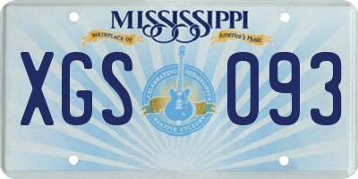 MS license plate XGS093