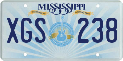 MS license plate XGS238