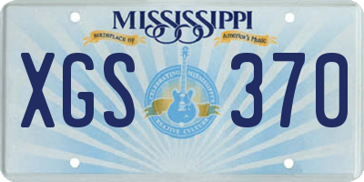 MS license plate XGS370