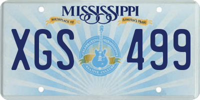 MS license plate XGS499