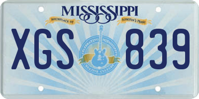 MS license plate XGS839