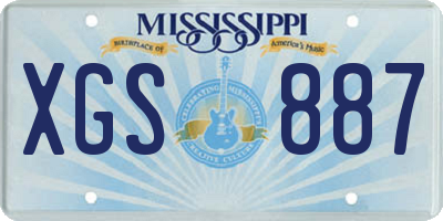 MS license plate XGS887