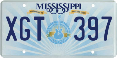 MS license plate XGT397
