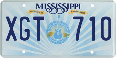 MS license plate XGT710
