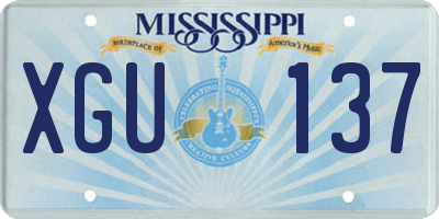 MS license plate XGU137