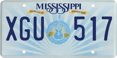 MS license plate XGU517